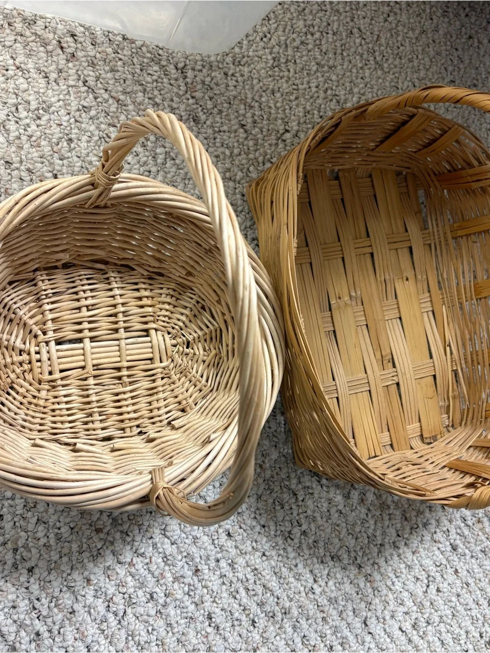 Woven Natural Rattan Basket - Neutral Tan